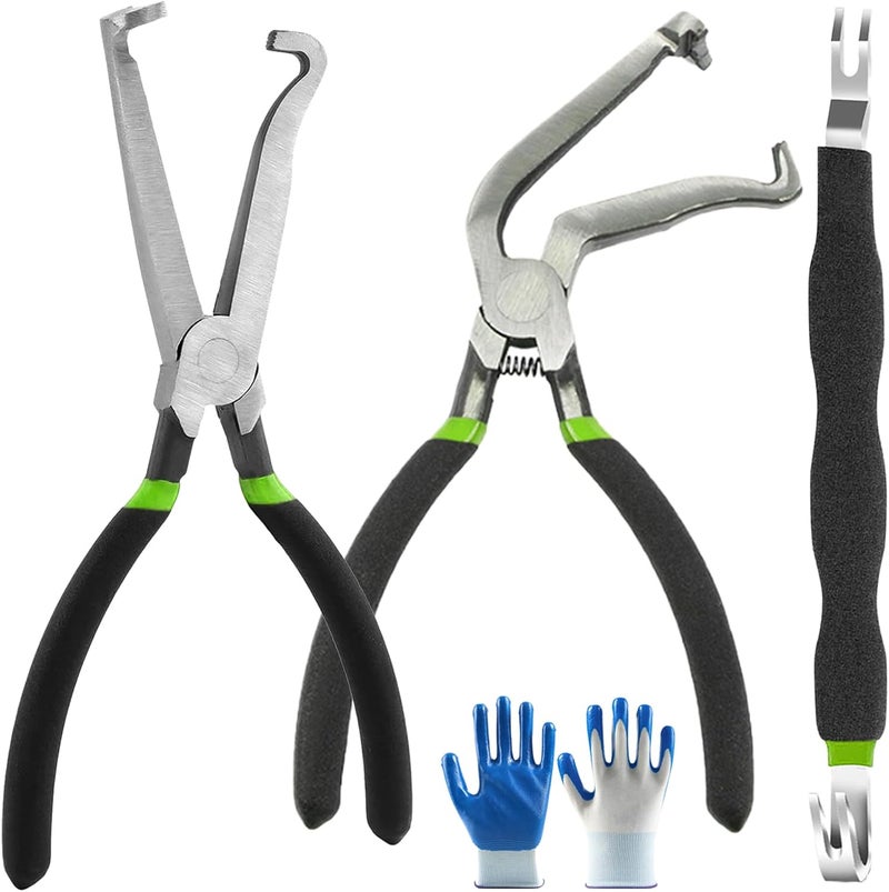 ZmingTek 3PCS 37960 37980 Electrical Disconnect Pliers for Cars 60 Degree Automotive Electrical Connector Separator 13120, Fixion Tools Plug Pliers Fuel Line Removal Tool with Gloves - Image 1